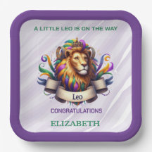 Lavender and Green Leo Zodiac Baby Shower