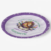Lavender and Green Leo Zodiac Baby Shower ペーパープレート (アングル)