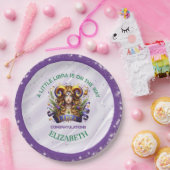 Lavender and Green Libra Zodiac Baby Shower ペーパープレート (パーティー)