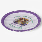 Lavender and Green Libra Zodiac Baby Shower ペーパープレート (アングル)
