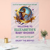 Lavender and Green Sagittarius Zodiac Baby Shower アクリルサイン (ウェディング)