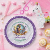 Lavender and Green Sagittarius Zodiac Baby Shower ペーパープレート (パーティー)