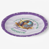 Lavender and Green Sagittarius Zodiac Baby Shower ペーパープレート (アングル)