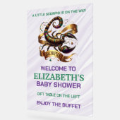 Lavender and Green Scorpio Zodiac Baby Shower アクリルサイン (傾斜)