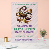 Lavender and Green Scorpio Zodiac Baby Shower アクリルサイン (ウェディング)