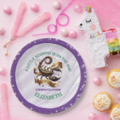 Lavender and Green Scorpio Zodiac Baby Shower ペーパープレート (パーティー)