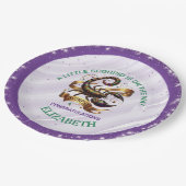 Lavender and Green Scorpio Zodiac Baby Shower ペーパープレート (アングル)