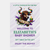 Lavender and Green Taurus Zodiac Baby Shower アクリルサイン (正面)