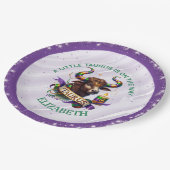 Lavender and Green Taurus Zodiac Baby Shower ペーパープレート (アングル)