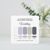 Lavender and Grey Wedding Color Palette Card 招待状 (スタンド正面)