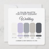 Lavender and Grey Wedding Color Palette Card 招待状 (裏面)