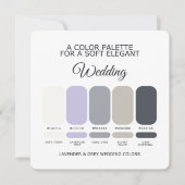 Lavender and Grey Wedding Color Palette Card 招待状 (正面)