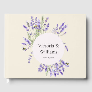 Lavender and Ivory Regency Round Frame Guest Book ゲストブック