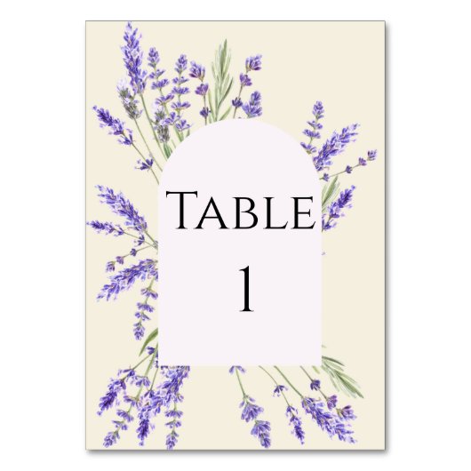 Lavender and Ivory Regency Table Number テーブルナンバー (正面)