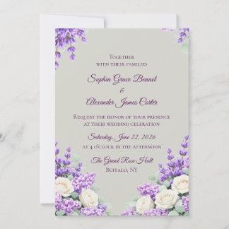 Lavender and Lilacs Wedding Invitation 招待状