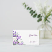Lavender and Lilacs Wedding Place Cards - Flat プレイスカード (スタンド正面)
