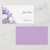 Lavender and Lilacs Wedding Place Cards - Flat プレイスカード (正面/裏面)