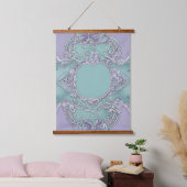 Lavender and mint green floral design AI art  吊り下げ型タペストリー (寝室)