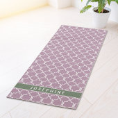 Lavender And Muted Green Trellis Pattern With Name ヨガマット