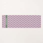 Lavender And Muted Green Trellis Pattern With Name ヨガマット (正面(横))