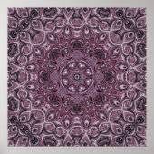 Lavender and Plum Marble Mandala Pattern ポスター (正面)