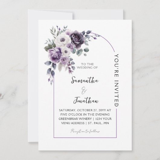 Lavender and Purple Arch Wedding | 招待状 (正面)