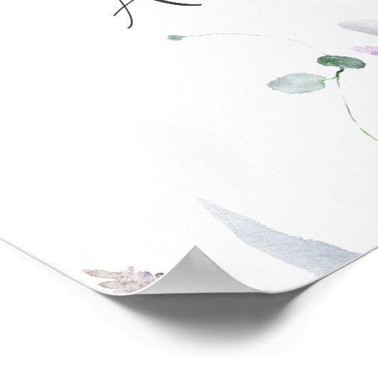 Lavender and Purple Peonie Wedding ポスター (角)