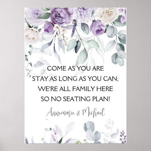 Lavender and Purple Peonie Wedding ポスター (正面)
