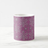 Lavender and Silver Snowflakes Christmas Mug コーヒーマグカップ (中央)