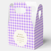 Lavender and White Gingham Christmas Personalized フェイバーボックス (オープン)