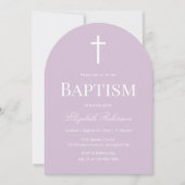 Lavender Arch Modern Baptism Christening 招待状 (正面)