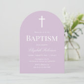 Lavender Arch Modern Baptism Christening 招待状 (スタンド正面)
