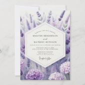Lavender Artistic Meadow Wedding 招待状 (正面)