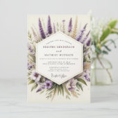 Lavender Artistic Wildflower Wedding 招待状 (スタンド正面)
