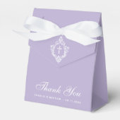 Lavender Baptism White Cross Crest Elegant Purple フェイバーボックス (正面サイド)