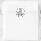 Lavender Bath Salt Jar Label Illustration | Spa ラウンドシール (バッグ)