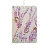 Lavender Bee Happy Herb Watercolor Flower カーエアーフレッシュナー (裏面)