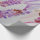 Lavender Bee Happy Herb Watercolor Flower ラッピングペーパー (角)