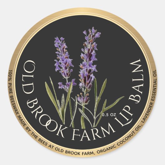 Lavender Beeswax Lip Balm Classic Round Sticker ラウンドシール (正面)