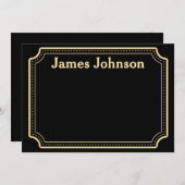 Lavender Black Retro Bold Serif Desk Name Plate ノートカード (正面/裏面)