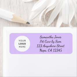 Lavender Black Script Business Logo Customizable ラベル