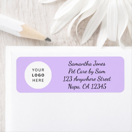Lavender Black Script Business Logo Customizable ラベル (インサイチュ)