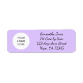 Lavender Black Script Business Logo Customizable ラベル (正面)