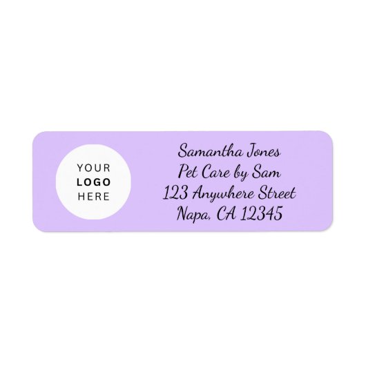 Lavender Black Script Business Logo Customizable ラベル (正面)