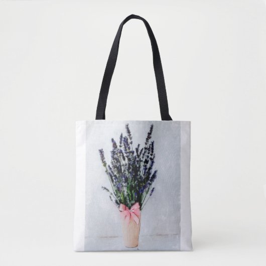 Lavender Bliss Bouquet Tote Bag トートバッグ (正面)