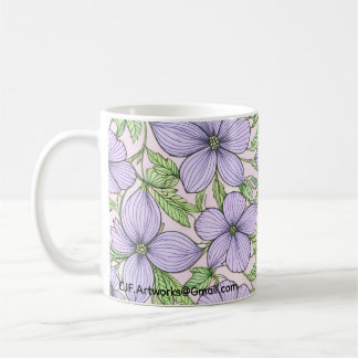 Lavender Bloom Floral コーヒーマグカップ
