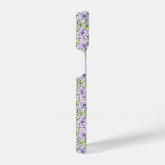 Lavender Bloom Floral iPhoneケース (右側面)