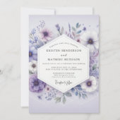 Lavender Bloom Meadow Wedding 招待状 (正面)