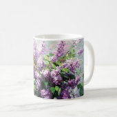 Lavender Blooming Lilac Bouquet コーヒーマグカップ (正面右)