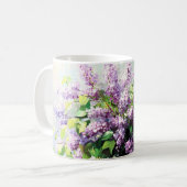 Lavender Blooming Lilac Bouquet コーヒーマグカップ (正面左)